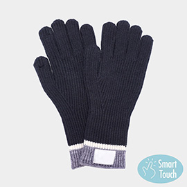 Ribbed Knit Smart Touch Gloves