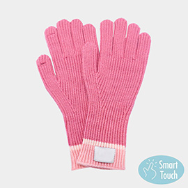 Ribbed Knit Smart Touch Gloves