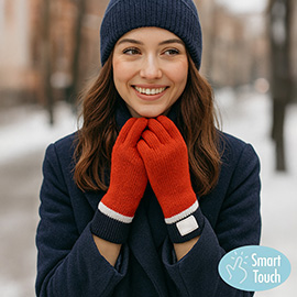 Ribbed Knit Smart Touch Gloves