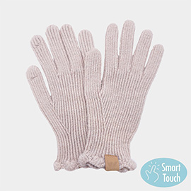 Ribbed Knit Smart Touch Gloves