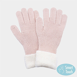 Cuffed Knit Smart Touch Gloves