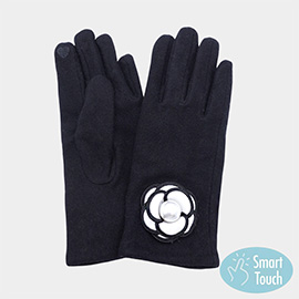 Pearl Flower Accent Elegant Smart Touch Gloves