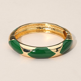 Bold Statement Design Enamel Patterned Bangle Bracelet