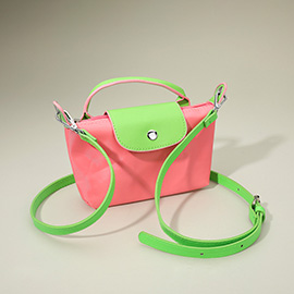 Compact Two Tone Handbag Crossbody Bag