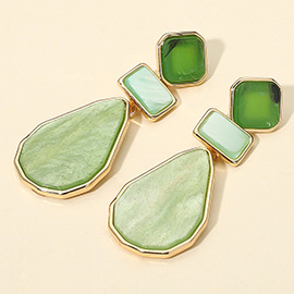 Geometric Resin Plate Link Drop Earrings