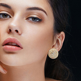 Rhinestone Pave Stud Earrings