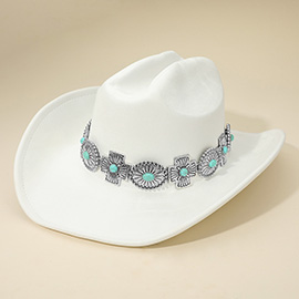 Western Concho Band Cowboy Fedora Hat