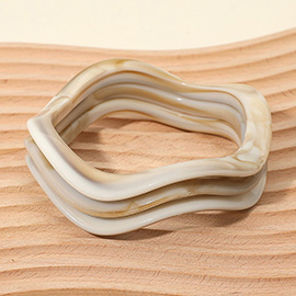 3PCS - Wavy Resin Multi Layered Bangle Bracelets