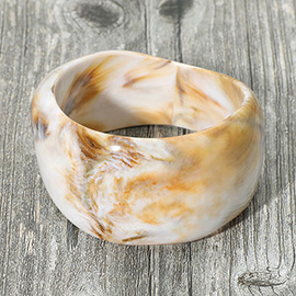 Wide Marbled Swirl Resin Bangle Bracelet