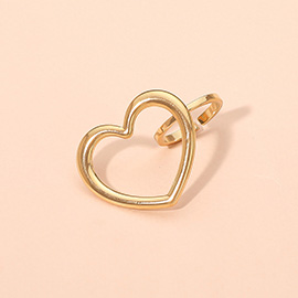 SECRET BOX_Stainless Steel Adjustable Open Heart Ring