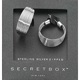 SECRET BOX_Sterling Silver Dipped Multi Wire Hoop Earrings