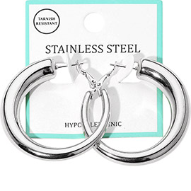 Stainless Steel Chunky Hoop Earrings