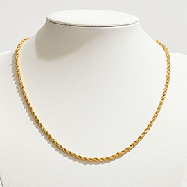 Gold Dipped Slim Rope Chain Necklace