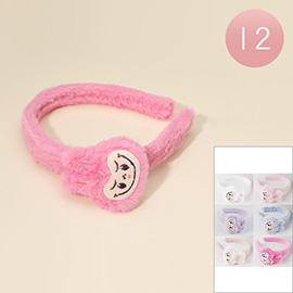 12PCS - Plush Monster Bunny Character Face Headbands