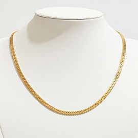 Gold Dipped Flat Herringbone Chain Necklace