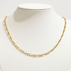 Gold Dipped Beaded Link Chain Necklace
