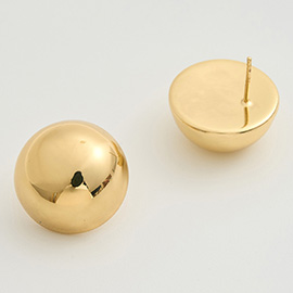 14K Gold Dipped Round Dome Stud Earrings
