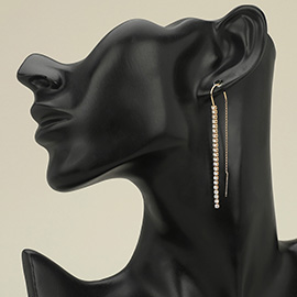 CZ Stone Cluster Link Threader Drop Earrings