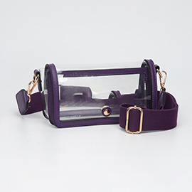 Transparent Rectangle Flap Crossbody Bag