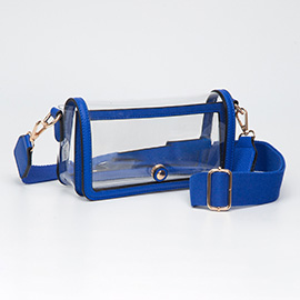 Transparent Rectangle Flap Crossbody Bag