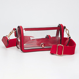 Transparent Rectangle Flap Crossbody Bag