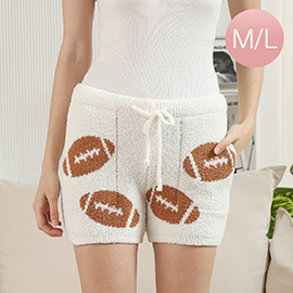 Football Pattern Shorts with Pockets and String