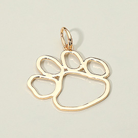 Metal Open Paw Print Pendant Charm