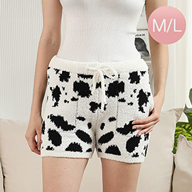 Cow Pattern Shorts with Pockets and String