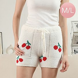 Cherry Pattern Shorts with Pockets and String