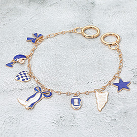 Western Theme Gameday Football Charm Station Bag Charm