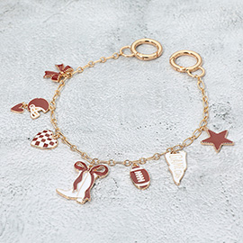 Western Theme Gameday Football Charm Station Bag Charm