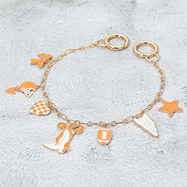 Western Theme Gameday Football Charm Station Bag Charm