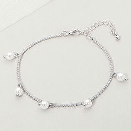 Pearl Charm Station Bracelet
