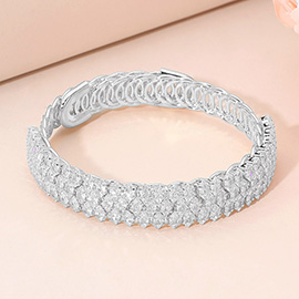 CZ Stone Paved Adjustable Evening Bracelet