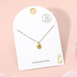-C- Stainless Steel Monogram Pendant Necklace
