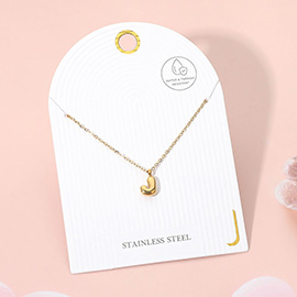 -J- Stainless Steel Monogram Pendant Necklace