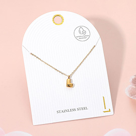 -L- Stainless Steel Monogram Pendant Necklace