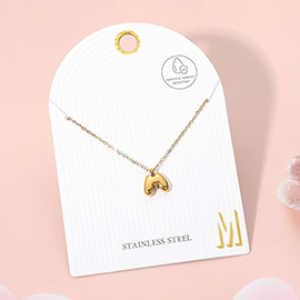 -M- Stainless Steel Monogram Pendant Necklace