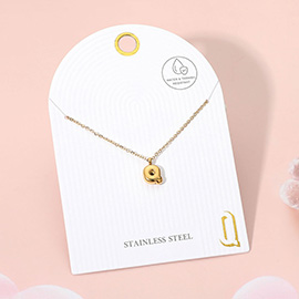 -Q- Stainless Steel Monogram Pendant Necklace