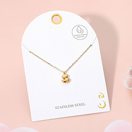 -S- Stainless Steel Monogram Pendant Necklace