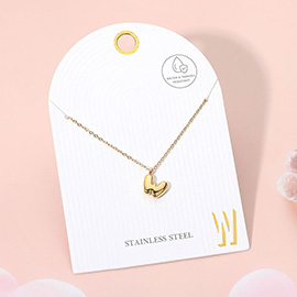 -W- Stainless Steel Monogram Pendant Necklace