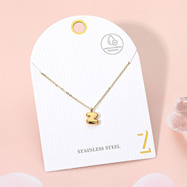 -Z- Stainless Steel Monogram Pendant Necklace