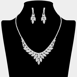 Rhinestone Paved Marquise Embellished Necklace