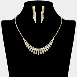 Rhinestone Paved Bar Accent Necklace