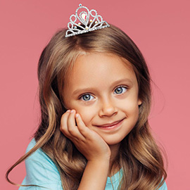 Teardrop Stone Cluster Accent Rhinestone Paved Mini Tiara