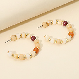 Resin Beaded Hoop Earrings