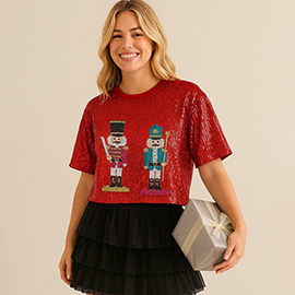Sequin Nutcracker Holiday Party Shirt
