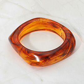 Chunky Square Resin Bangle Bracelet