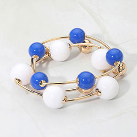 3PCS - Bold Bubble Beaded Stretch Multi Layered Bracelets