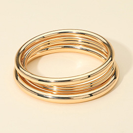 3PCS - Smooth Metal Stackable Multi Layered Bangle Bracelets